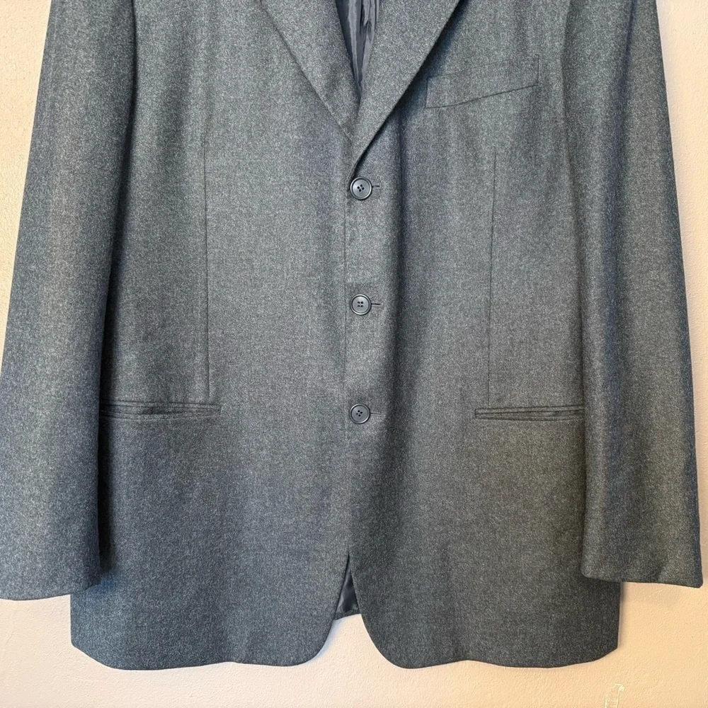 Giorgio Armani Classico Charcoal Gray Black Men's Wool & Cashmere Blazer 44R